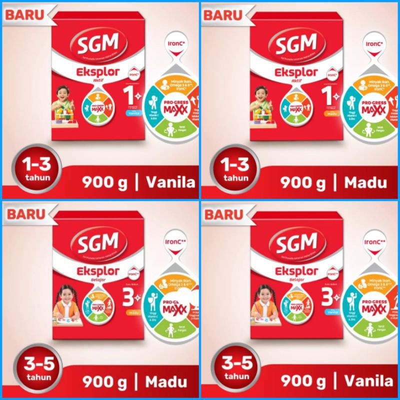 

SGM EKSPLOR 1+ 3+ 5+ 900gr Vanila Madu Coklat