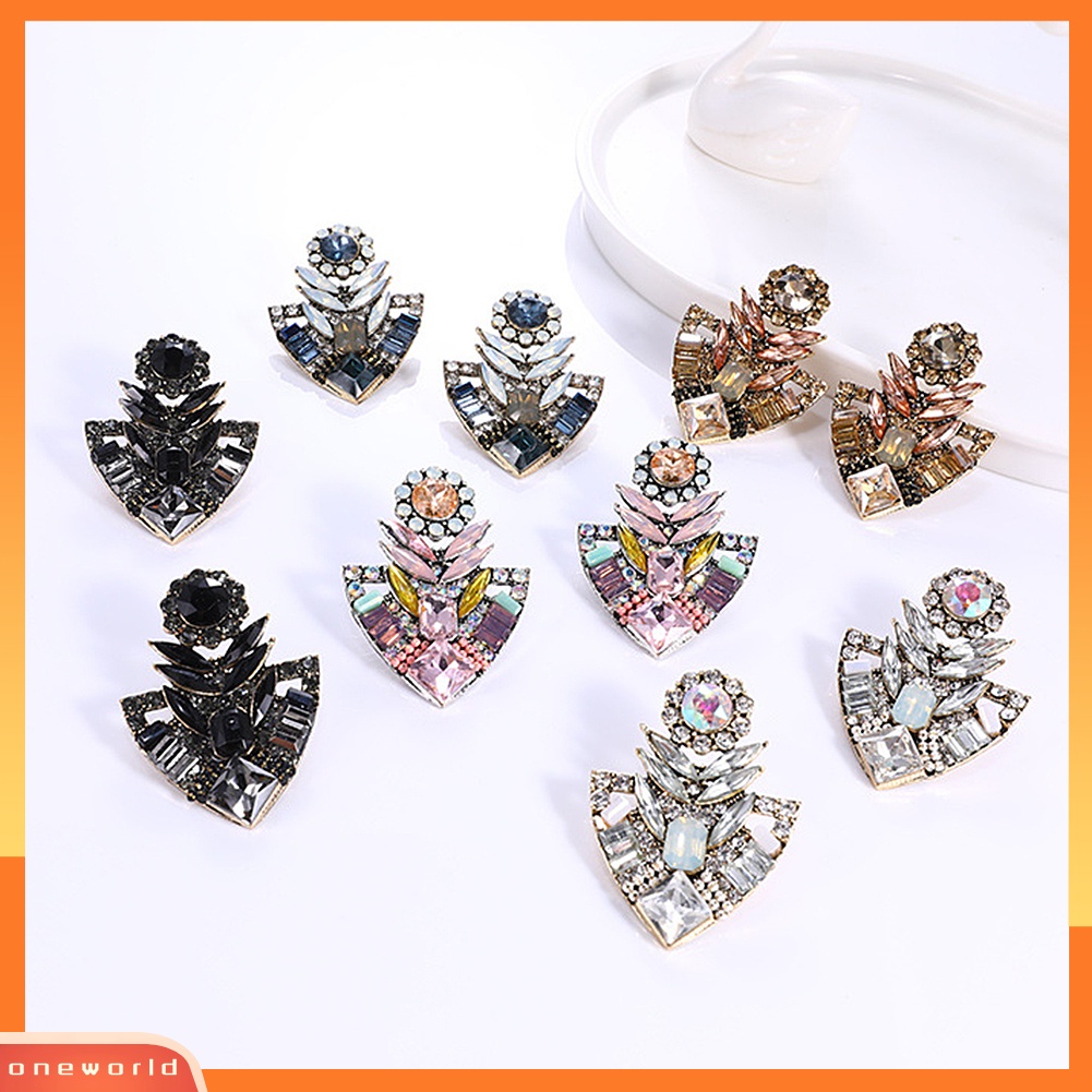 [WOD] Wanita Fashion Berlian Imitasi Berlebihan Bohemian Ear Stud Earrings Perhiasan Hadiah