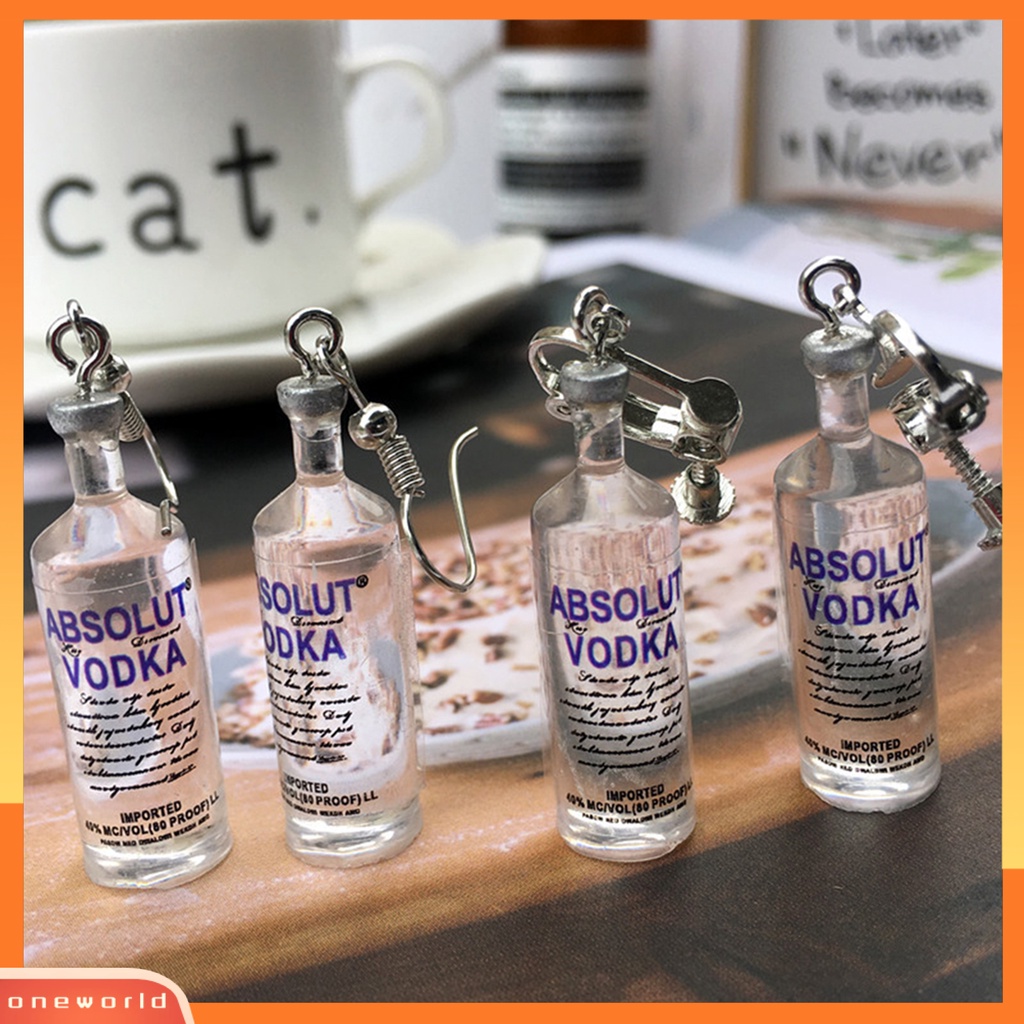 [WOD] 1pasang Botol Minum Mini Lucu Bentuk Anting Elegan Untuk Pacaran