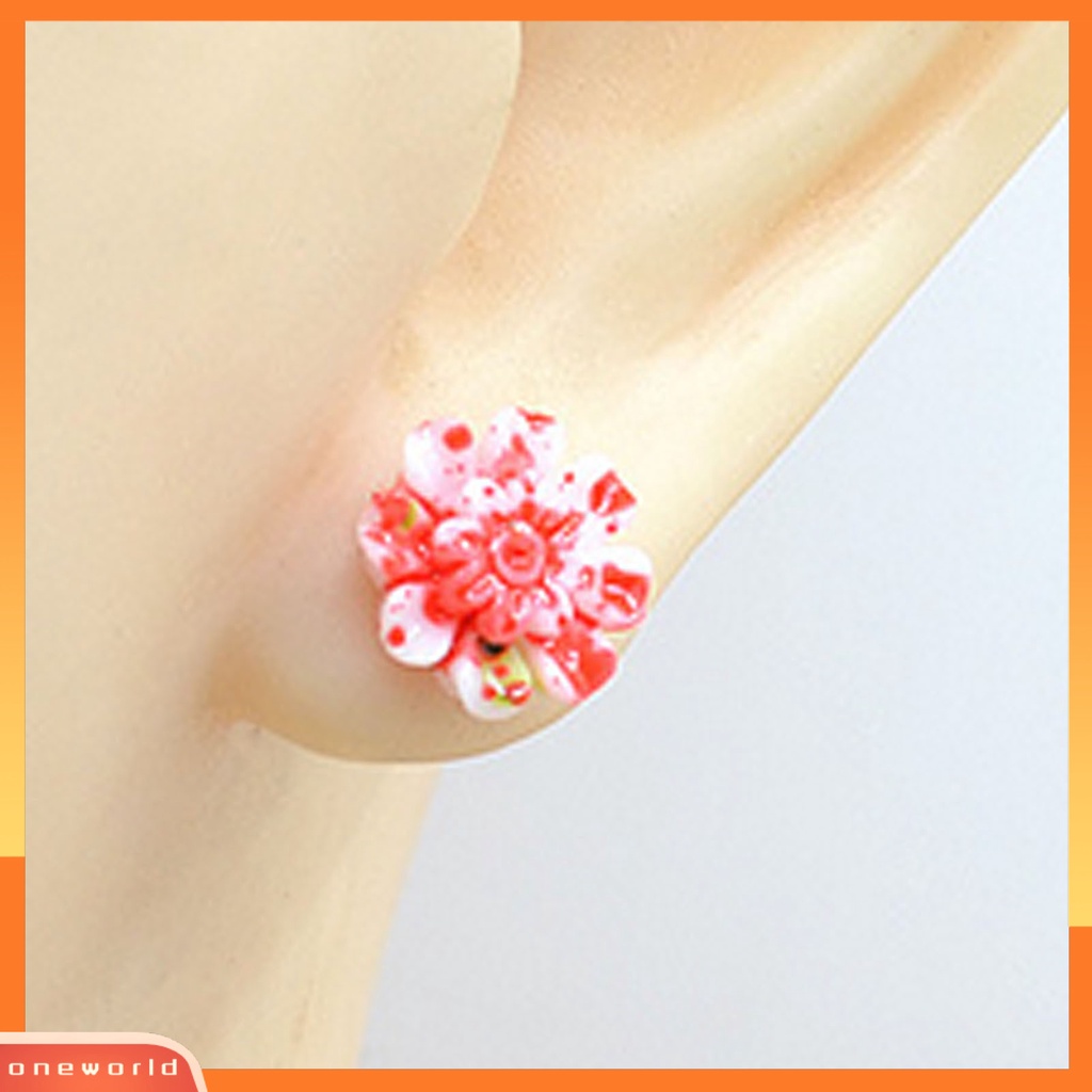 [WOD] 6pasang /Set Anting Mini Portable Lucu Berbagai Warna Manis Resin Marguerite Ear Ring Jewelry Untuk Tanggal