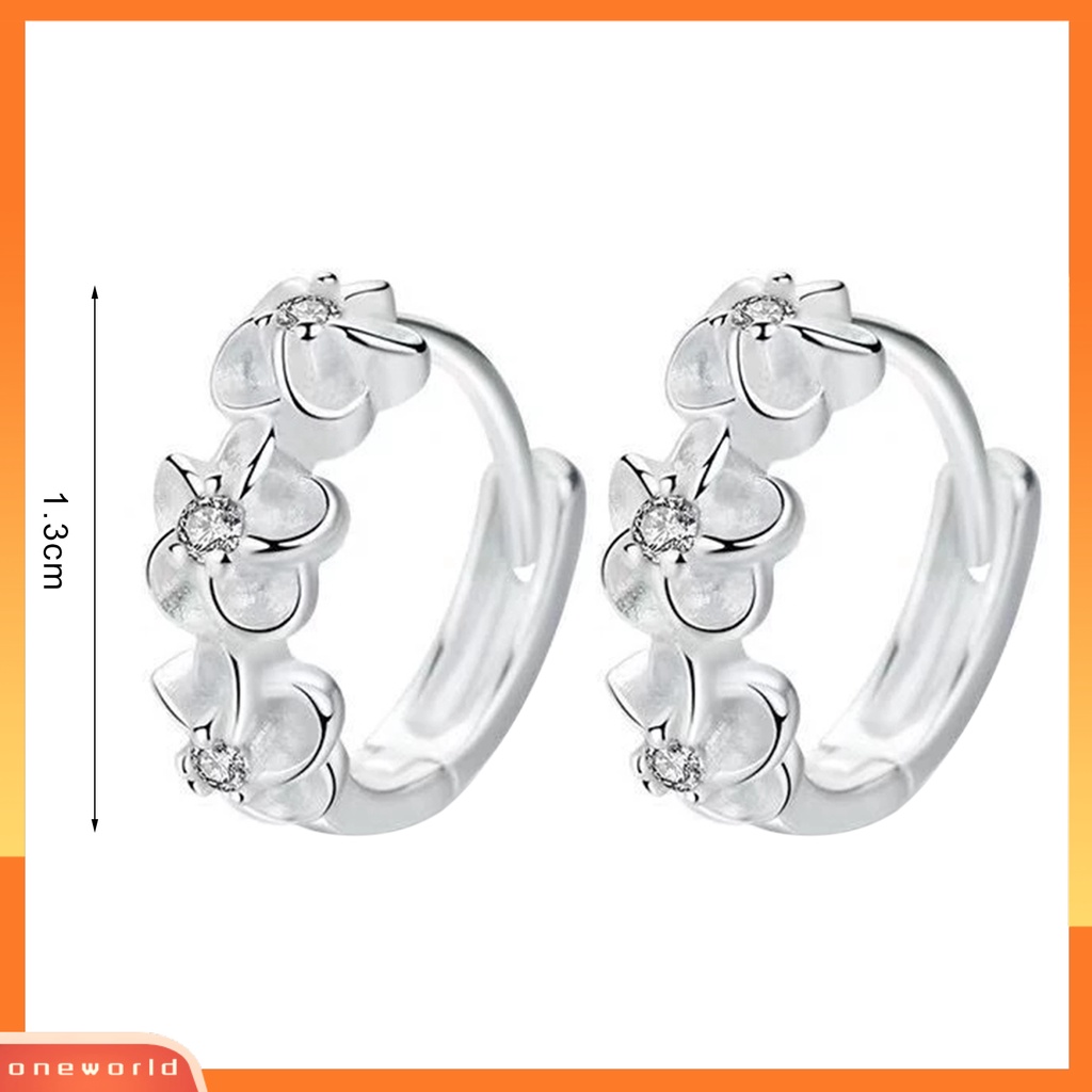 [WOD] 1pasang Anting Hoop Wanita Warna Solid Tahan Lama Stainless Bentuk Bunga Anti Alergi Women Huggie Earrings Aksesori Wanita