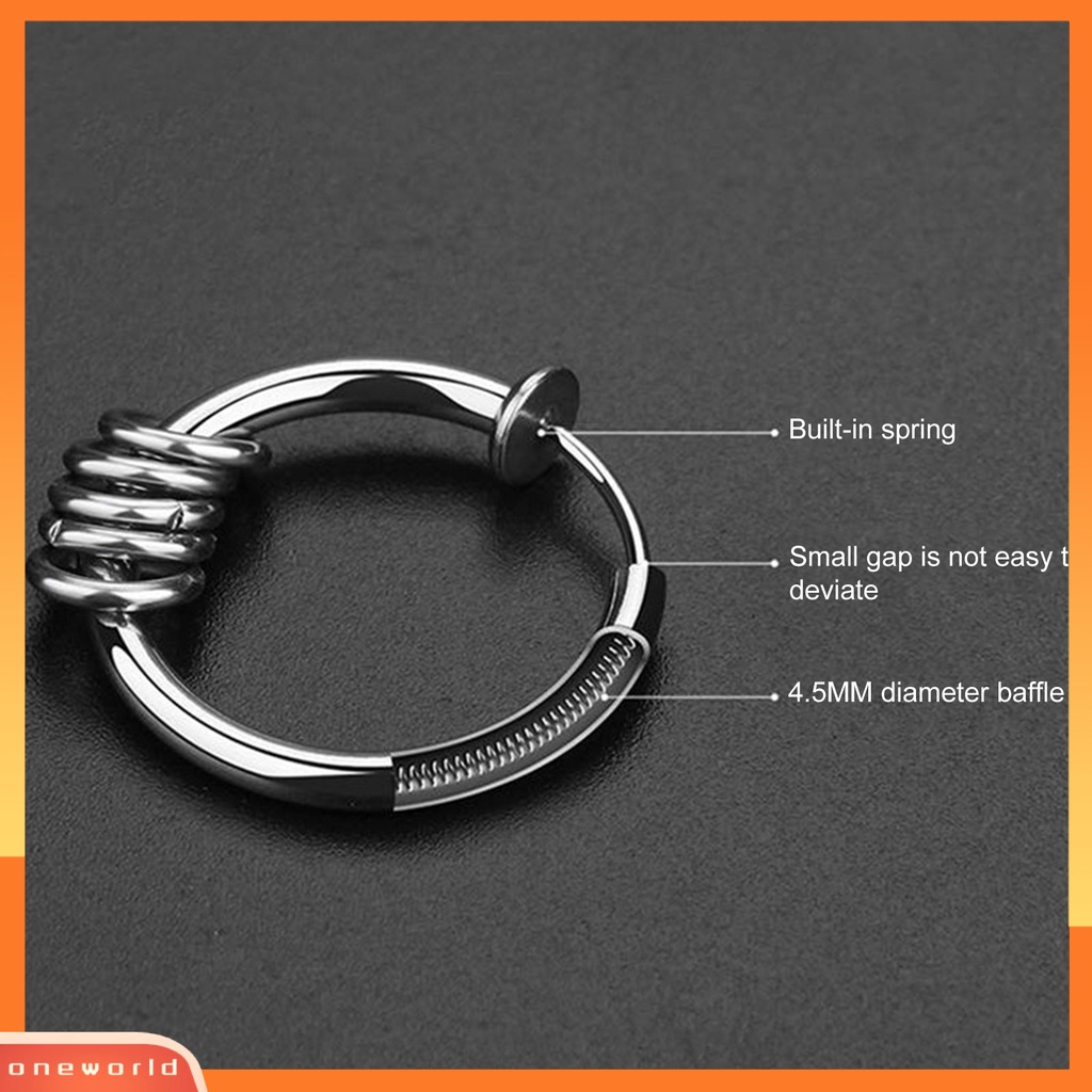 [WOD] 1pc Unisex Keren Anting Bulat Non Tindik Telinga Hoop Earring Clip Untuk Pakaian Sehari-Hari