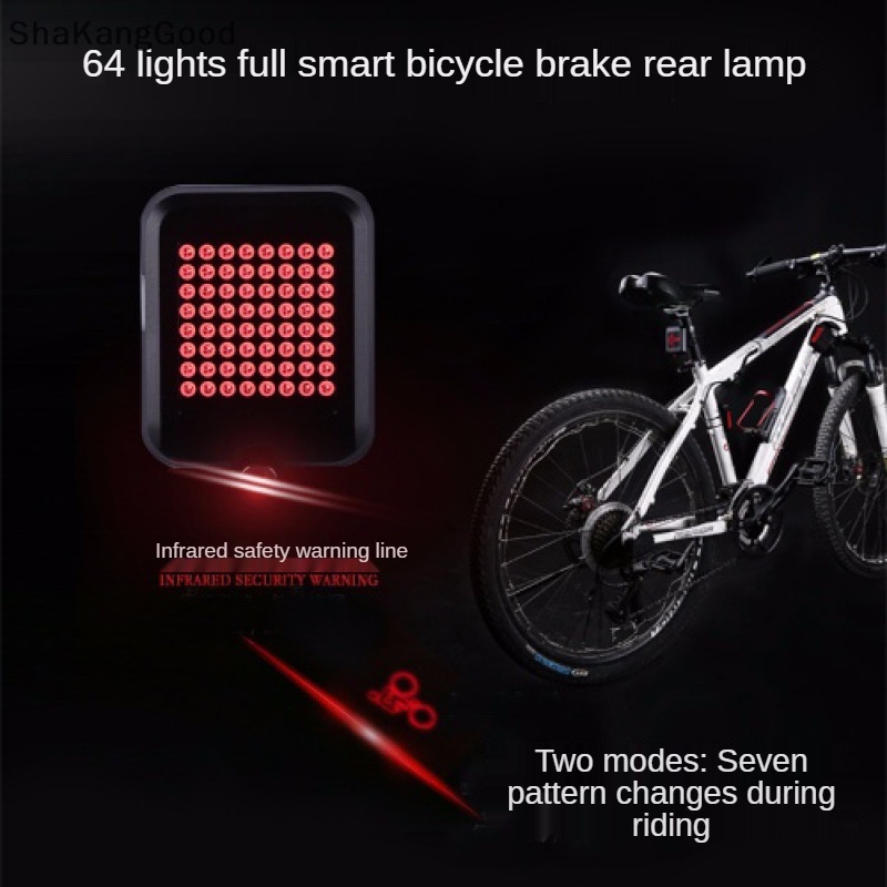 Skid Sepeda Smart Sensor Sein Lampu Sepeda Laser Lampu Belakang MTB Bersepeda LED SKK