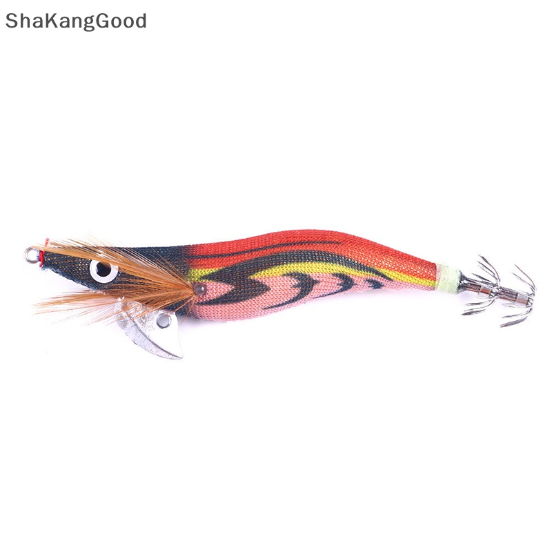 Skid 10Pcs Umpan Pancing Udang Cumi Jig Kail Pancing Gurita Cuttlefish Artificial Jigging Lures Umpan Keras SKK