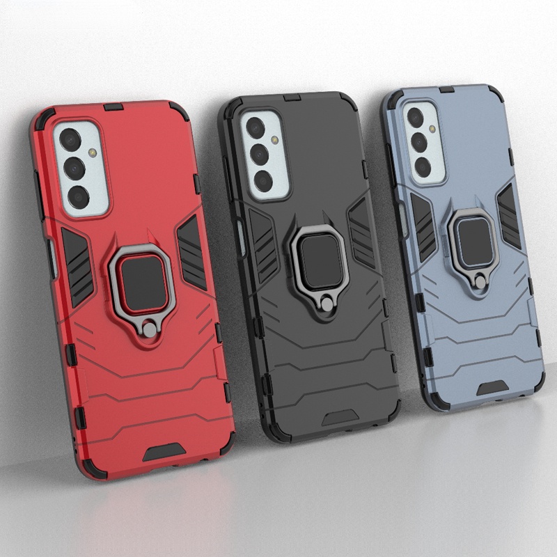 Shockproof Armor Case Untuk Samsung Galaxy M13 4G Cases Stand Holder Mobil Ponsel Magnetik Penutup Belakang Untuk Samsung M13 Fundas