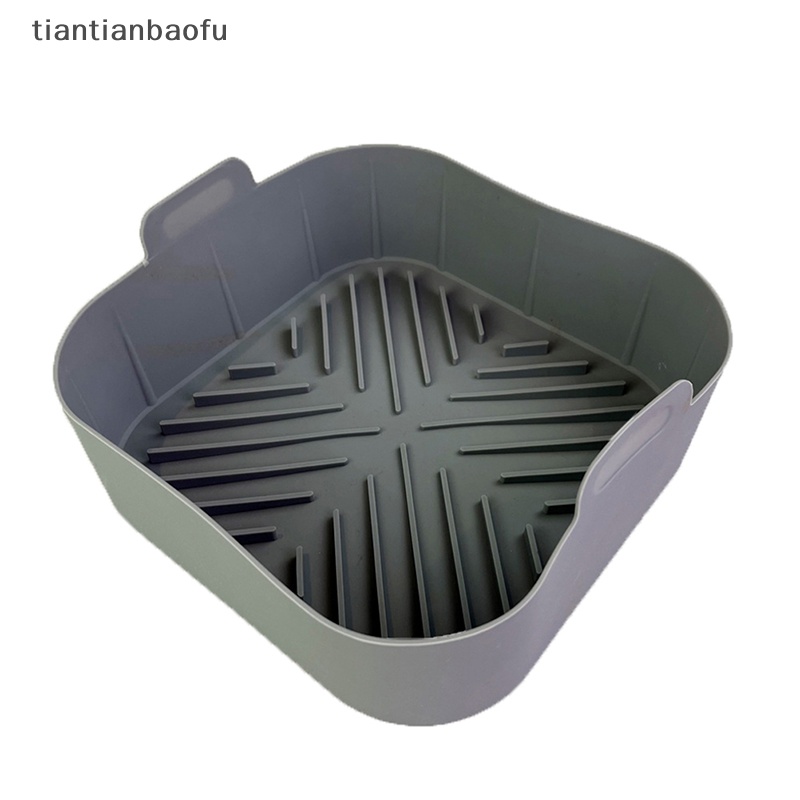 [tiantianbaofu] 8.27in Silikon Air Fryer Basket Liners Persegi Reusable Aksesoris Dapur Butik