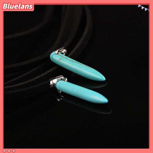 [BLS] Wanita Bohemian Turquoise Liontin Tali Panjang Choker Kalung Perhiasan Sweater Rantai