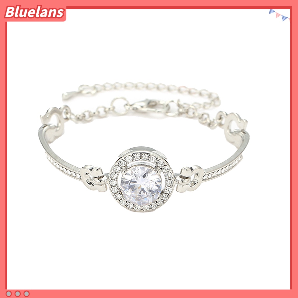 [BLS] Women Bracelet Sparkling Vibrant Color Lobster Clasp Design Adjustable Dengan Rantai Ekstensi Alloy Berlian Imitasi Bersinar Gelang Wanita Perhiasan Hadiah Untuk Perempuan