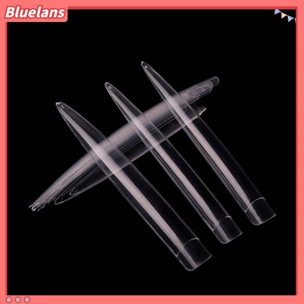 [BLM] 10pcs /Set Tip Kuku Super Panjang Bentuk V Ultra Tipis Jari Manicure DIY Tips Untuk Salon