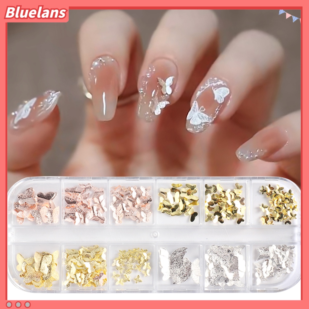 [BLM] 1kotak Dekorasi Kuku Bentuk Halus Tahan Luntur Logam 3D Kupu-Kupu DIY Nail Art Perhiasan Manicure Desain Perlengkapan Kecantikan