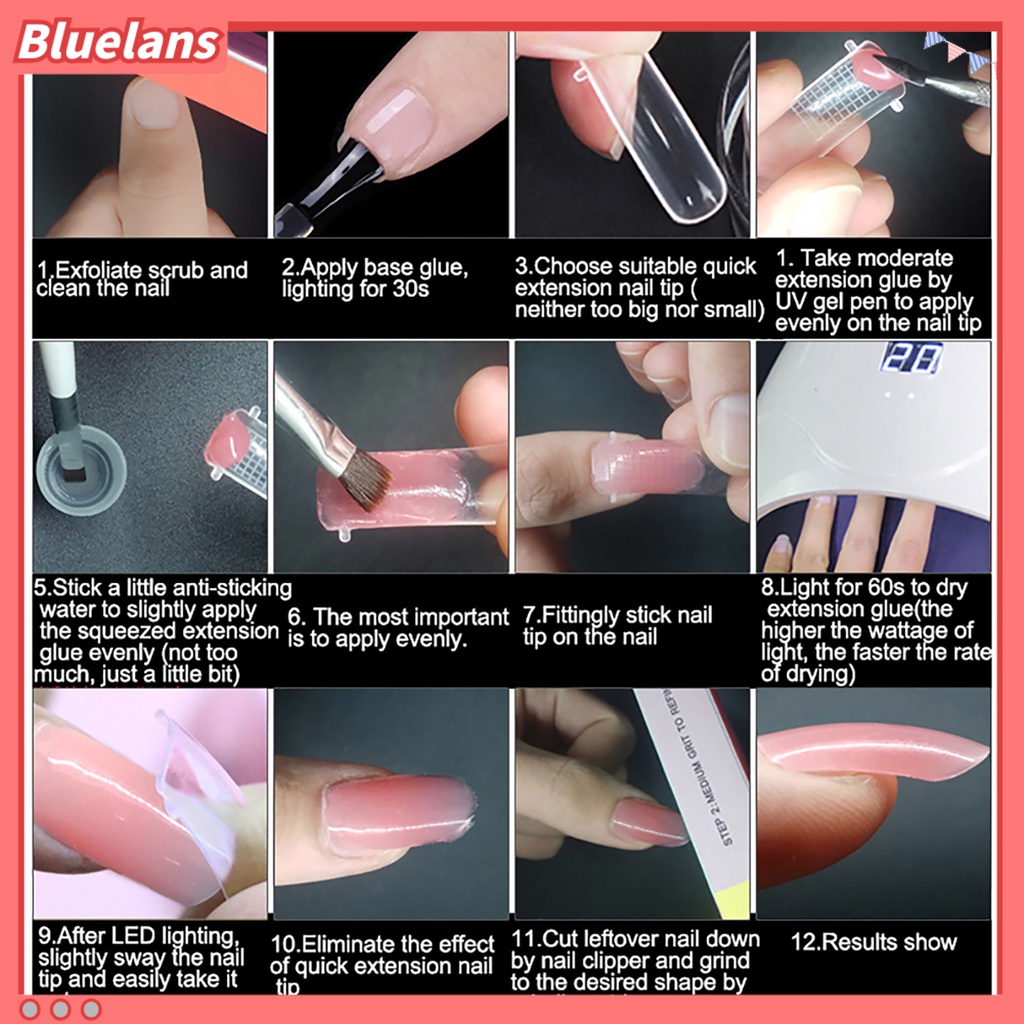 [BLM] Nail Gel Tahan Lama Alat Makeup Lem Gel Extension Kuku Cair Ungu Untuk Pesta