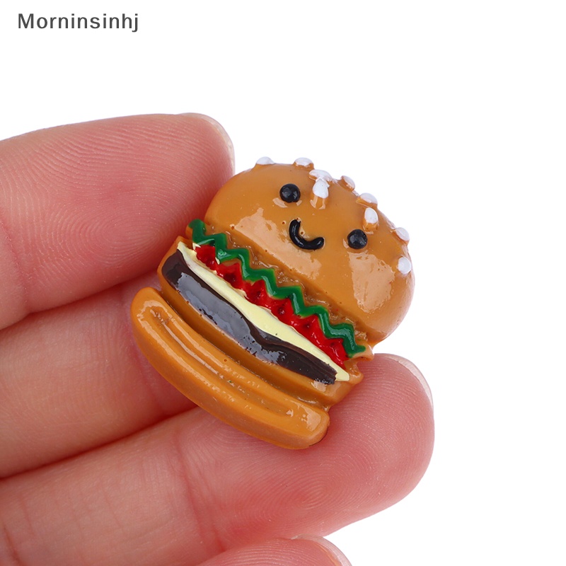 Mornin 10Pcs Hand-ed Resin Imitasi Mini Pizza Hamburger Datar Kembali Miniatur Pola Aplikasi DIY Scrapbook Craft Dekorasi id