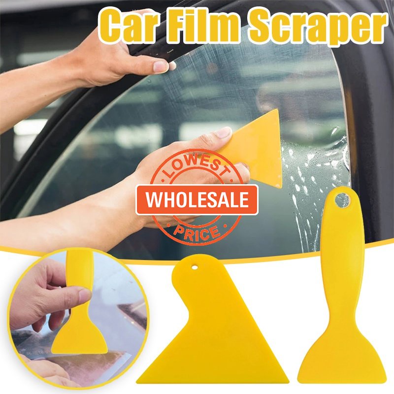 [Harga Grosir] Car Window Vinyl Film Wrapping Scraper Kuning Plastik Stiker Mobil Beauty Squeegee Auto Window Windshield Salju Air Alat Pembersih Otomotif Styling Aksesoris