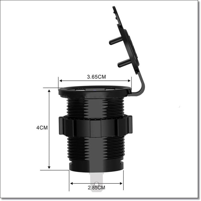 USB Charger Motor Mobil 2 Port 4.2A with LED Display Voltmeter - Y451