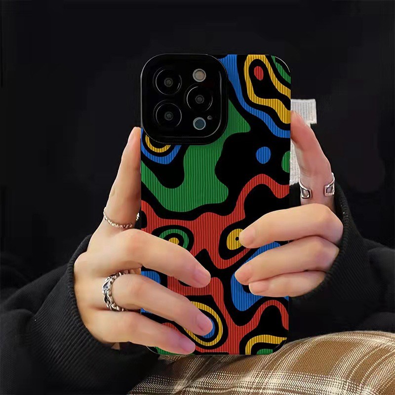 All New Hot Fashion Leather Soft Case IPhone 6S 7 Plus 8 Plus X XS XR XS Max 11 13 12 14 PRO Max 14 Plus SE Mini Phone Case Girl Girl Women Colorful graffiti