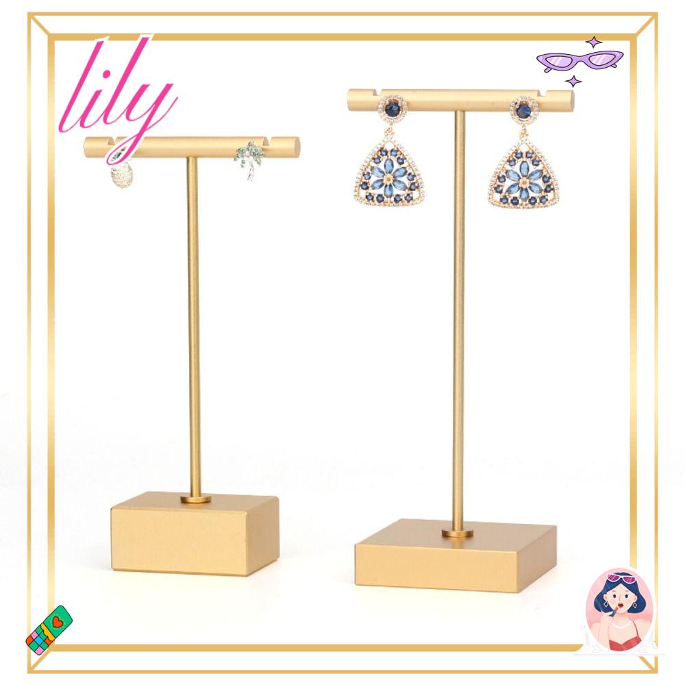 Lily Earring Rack Rak Display Perhiasan Paduan Aluminium Berbentuk T Yang Nyaman