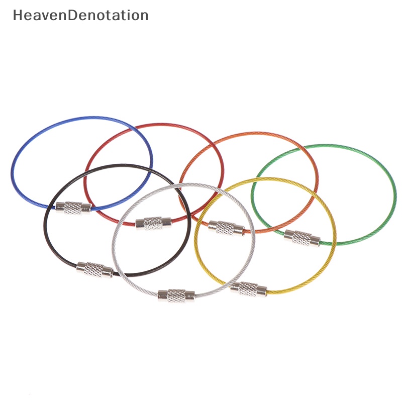 [HeavenDenotation] 5pcs Gantungan Kunci Kawat Stainless Steel Outdoor Hiking Camping Cable Rope Keyring HDV