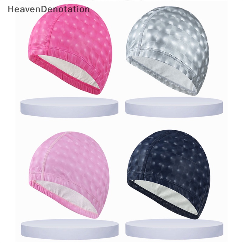 [HeavenDenotation] Topi Renang Kain Coag PU Melindungi Telinga Rambut Panjang Dewasa Topi Renang Anti Air HDV