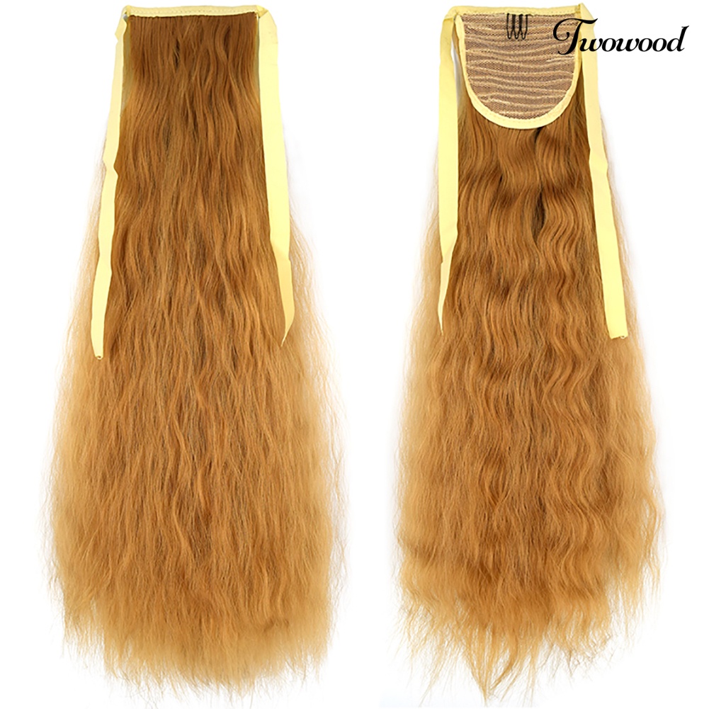 Twowood 20inch Serat Sintetis Panjang Bergelombang Keriting Ponytail Wig Hair Extension Sopak