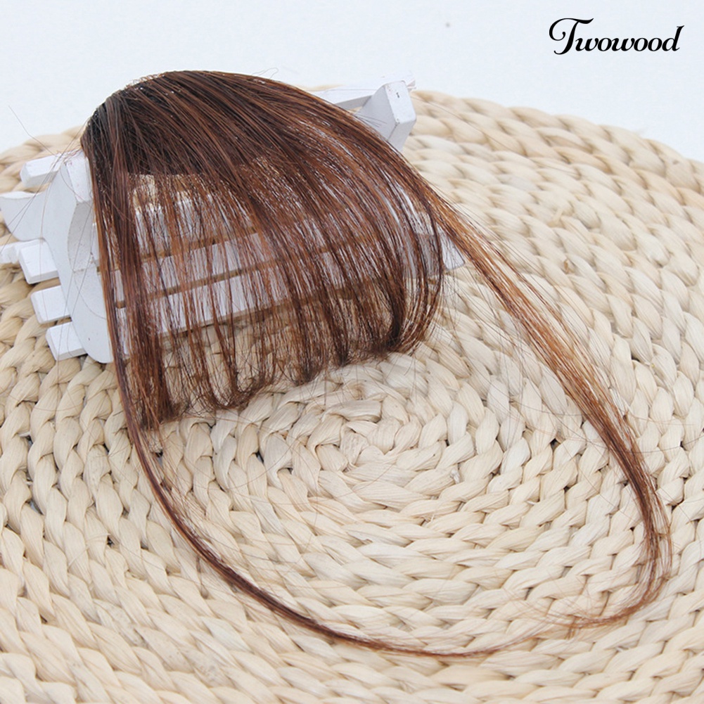 Twowood Wanita Rambut Palsu Klip Air Bangs Wig Full Tipis Rapi Pinggiran Ekstensi Sopak