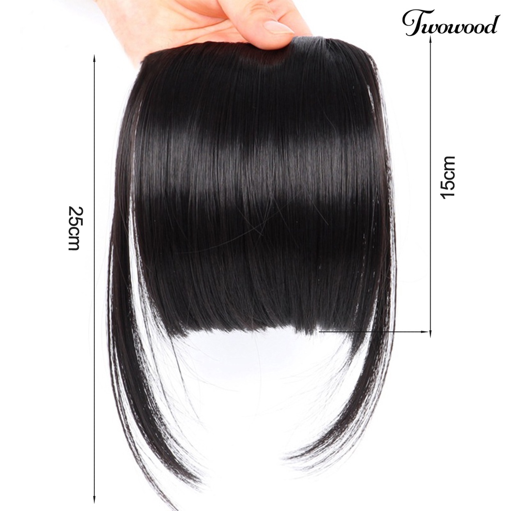 Twowood Poni Palsu Tidak Tembus Nyaman Dipakai Berbulu Halus Lembut Seamless Elegan Wanita Pinggiran Depan Air Bangs Modelling Supply