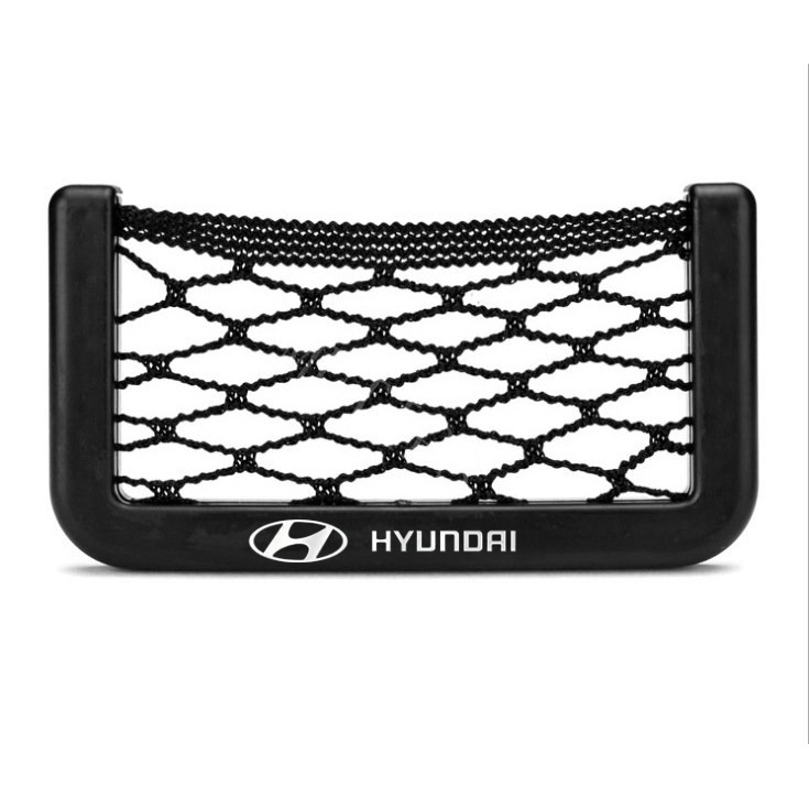 Hyundai Tas Penyimpanan Jaring Kursi Mobil Universal Berkualitas Tinggi Ponsel Holder Saku Untuk i10 Kona Tucson Ioniq 5palisade Aksen Creta Stargazer Grand H1 Santa Fe