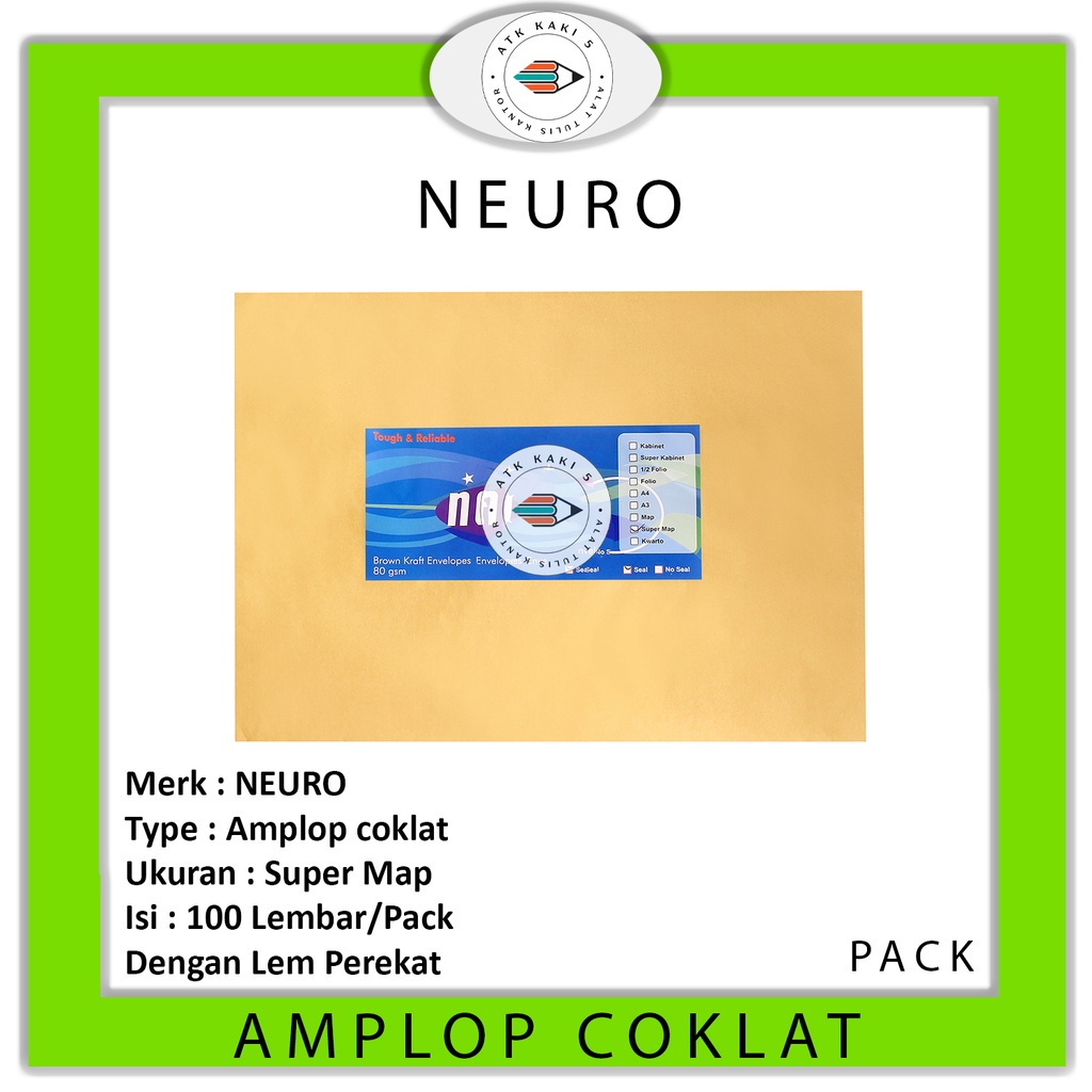 

NEURO - Amplop Coklat Uk. Super Map Seal - Pack