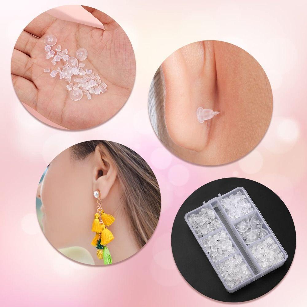 Lily Silikon Anting Punggung Lembut Perhiasan DIY Untuk Anting Berat Anting Bening Anting Punggung