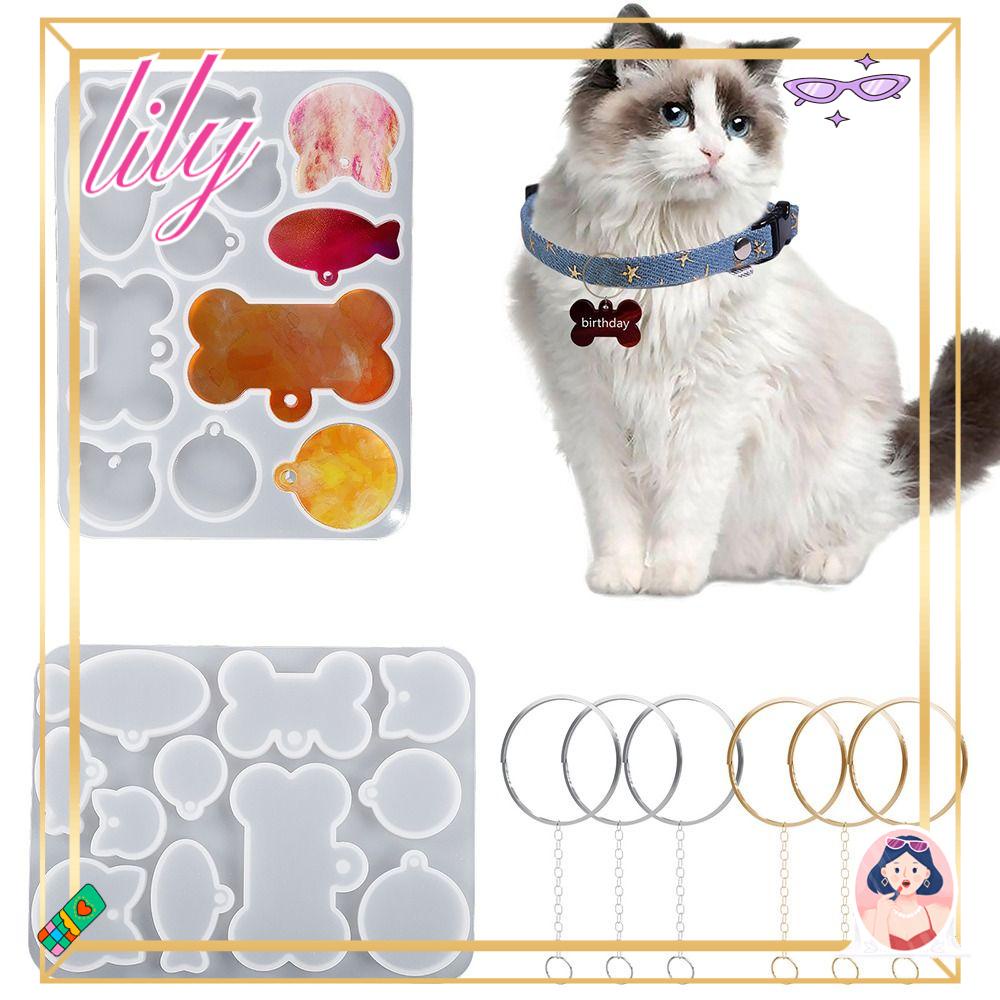 Lily Dog Bone Hanging Tag DIY Kerajinan Membuat Perhiasan Alat Gantungan Kunci Perlengkapan Hewan Peliharaan Cetakan Resin