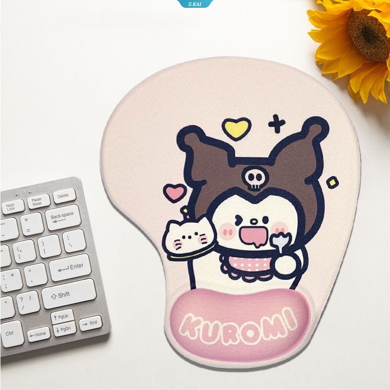 Pink Background Cute Kawaii Rabbit Cinnamoroll Office Girl Komputer Wrist Guard Mousepad Desain Canggih Mousepad Lembut [ZK]