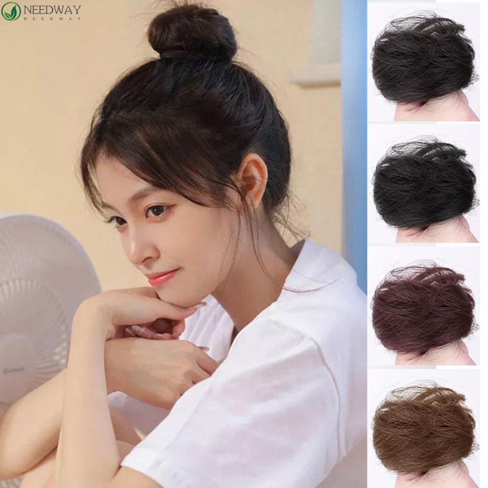 Needway Bola Rambut Wig Mulus Tak Terlihat Dengan Rambut Palsu Rambut Lurus Rambut Asli Berbentuk Bola Sopak