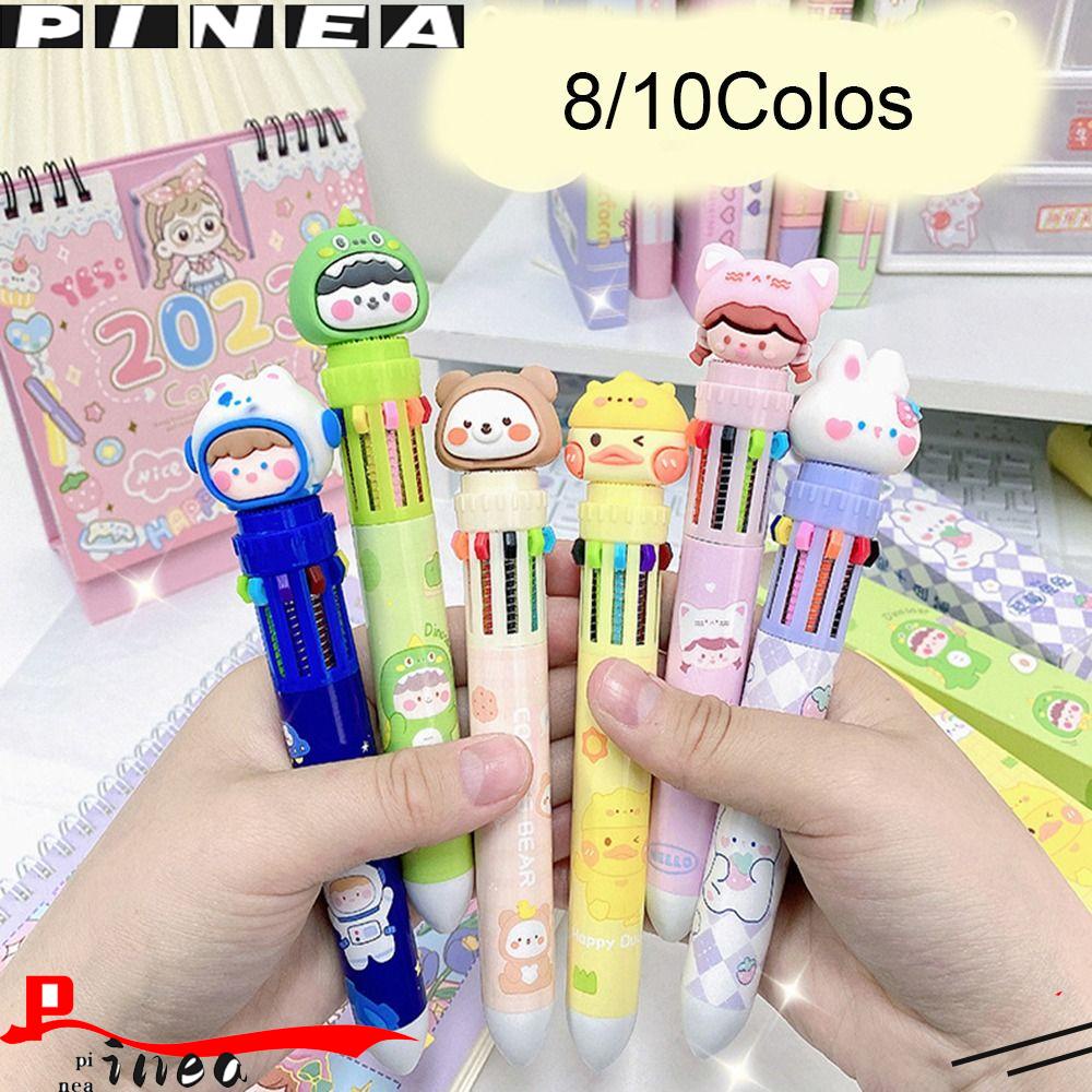 Nanas 2PCS /Set Bolpoin Warna Warni Refill Alat Tulis Belajar Alat Kantor Alat Tulis Press Type Gel Bolpen