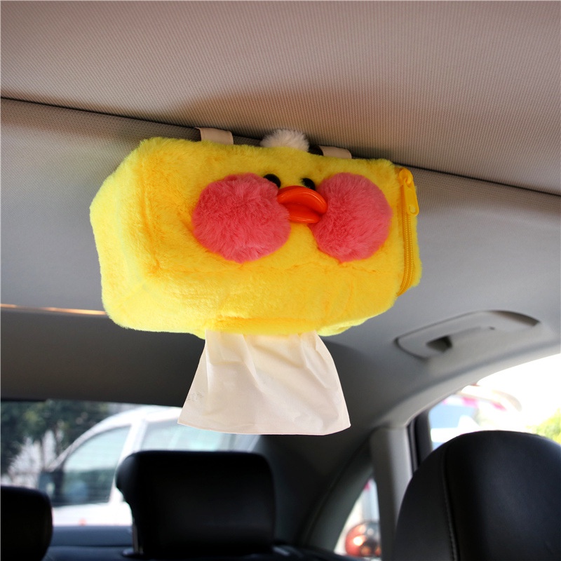 Car creative sunshade suction box, Penutup Tisu Kartun Gantung Mobil