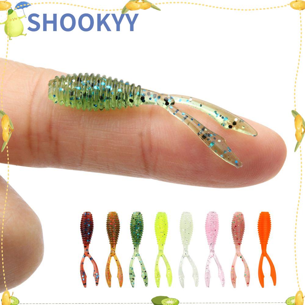 Chookyy 10pcs 36mm 0.3g Lembut Memancing Umpan Neon Ekor Kembar Silikon Fishing Tackle