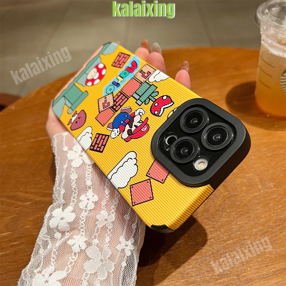 IPHONE Casing Kulit Super Mario Untuk Iphone11 12 13 14 Pro Max14 Plus Xs Max X XR 7 8 Plus Sarung Belakang Lembut