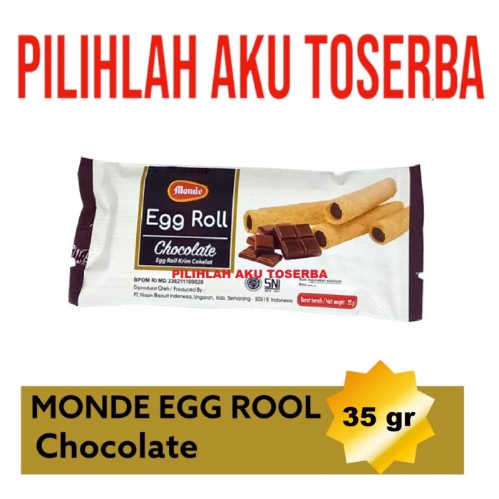 Biskuit Monde EGG ROLL CHOCOLATE 35 gr - ( HARGA 5 pcs )