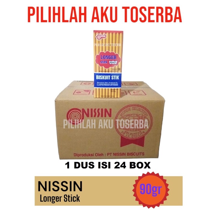 Biskuit Nissin LONGER STICK 90 gr - ( HARGA 1 DUS isi 24 box )