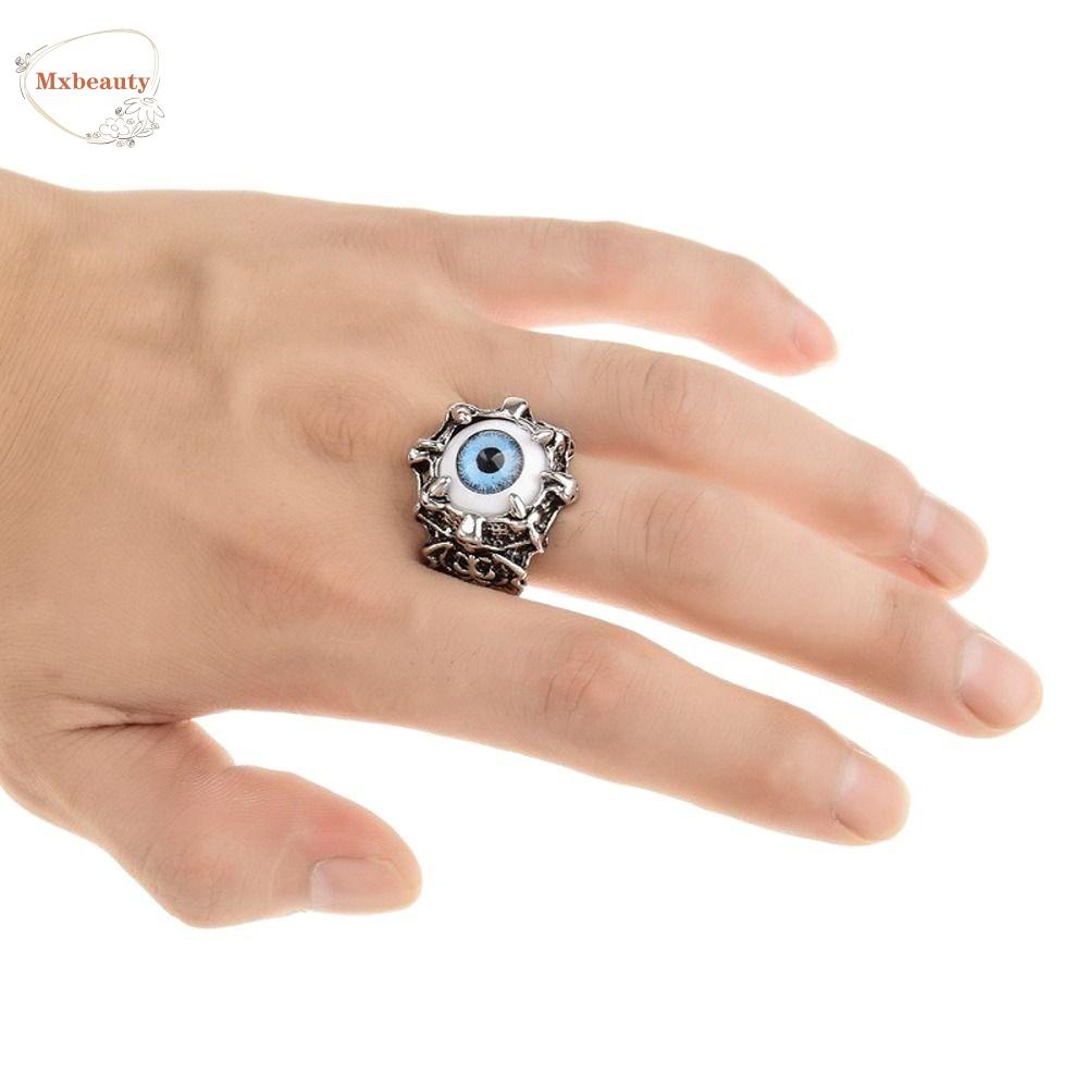 Mxbeauty Pria Cincin Unik Halus Chic Trendi Gadis Hadiah Paduan Mata Setan Hip Hop Perhiasan Fashion