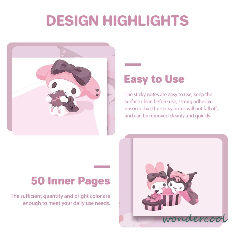 Sticky Note Buku catatan buku catatan siswa yang dapat disobek catatan tempel dekoratif-Won