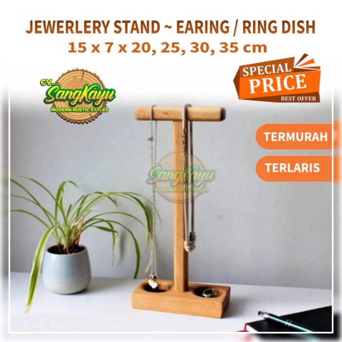 Display Kalung kayu Wood necklace display Tempat cincin kalung kayu 3