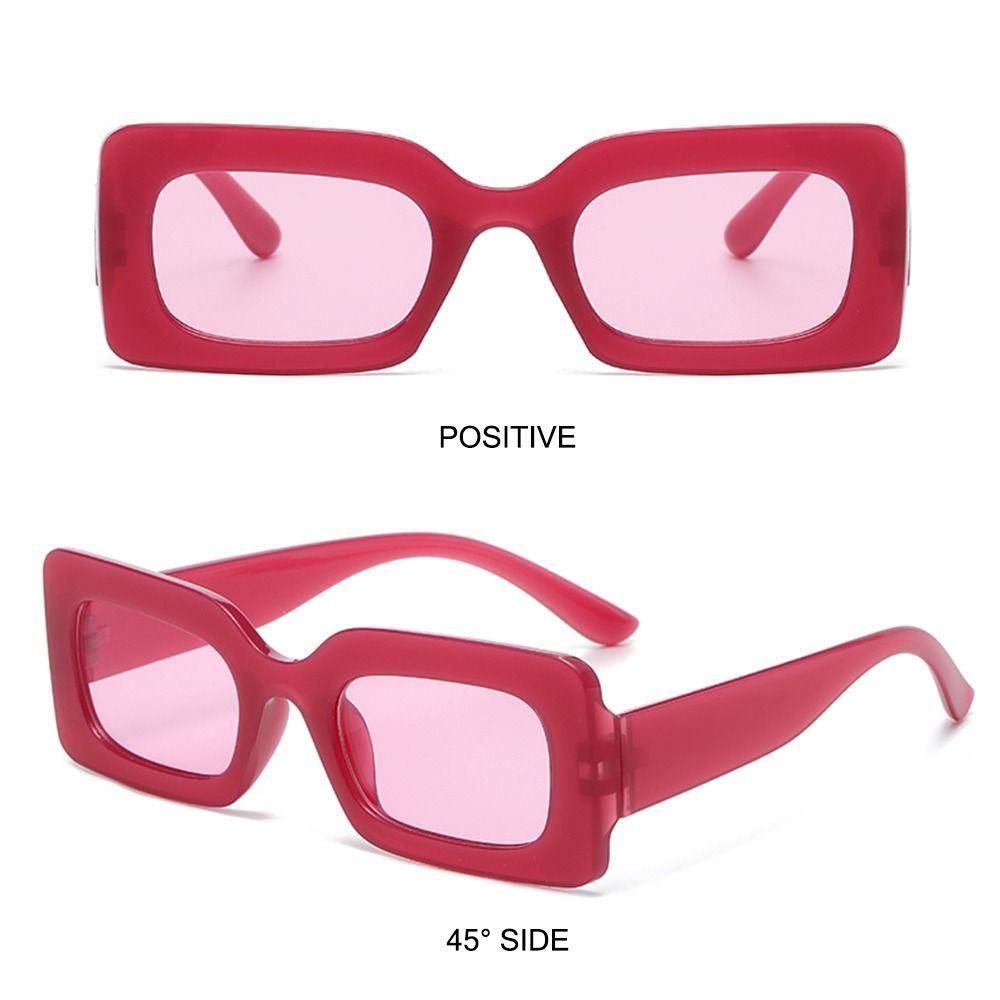 R-flower Rectangle Sunglasses Trendy Candy Color UV400 Protection Sunglasses Untuk Wanita Pria Untuk Wanita &amp; Pria