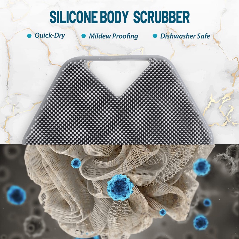 Sikat Mandi Silikon Portable/Sikat Mandi Lembut Exfoliates Alat Mandi/ Sikat Scrubber Tubuh Aksesoris Kamar Mandi