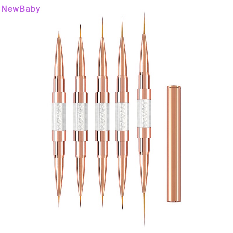 Newbaby 1Pcs Double Head Nail Art Liner Brush Paing Pen UV Gel Brushes Menggambar ID