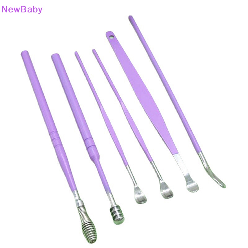 Newbaby Pembersih Telinga Stainless Steel Reusable Ear Pick Set Perawatan Kesehatan Cleaning Ear Kit ID