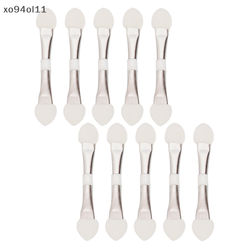 Xo 10pcs Double Eye Shadow Eyeliner Brush Sponge Aplikator Alat Makeup OL