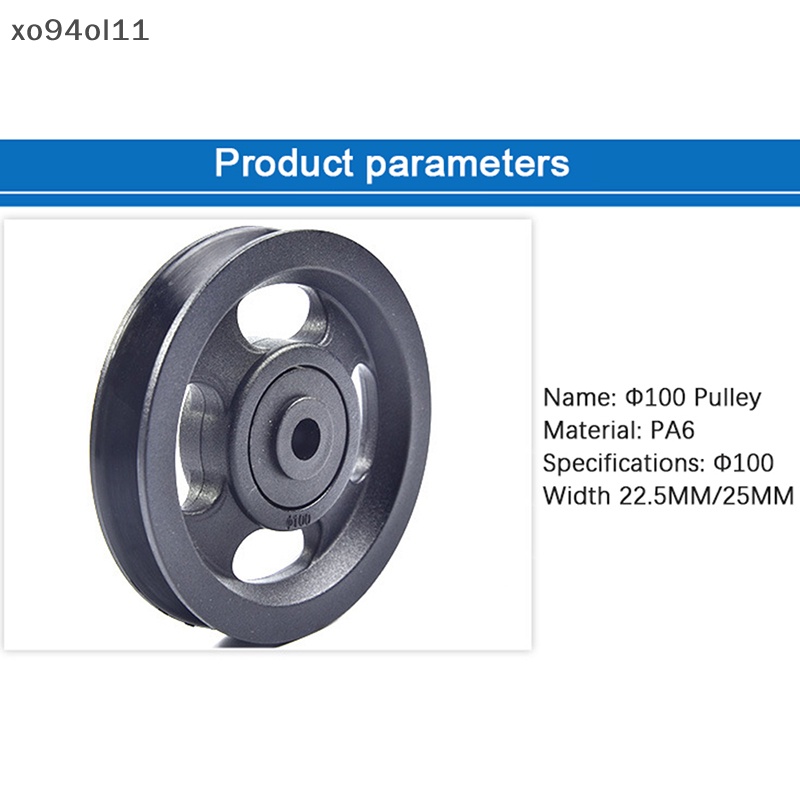 Xo 1Pc 100mm Bahan Abs Hitam Bantalan Pulley Roda Kabel Peralatan Gym Peralatan Peralatan Part Wearproof OL