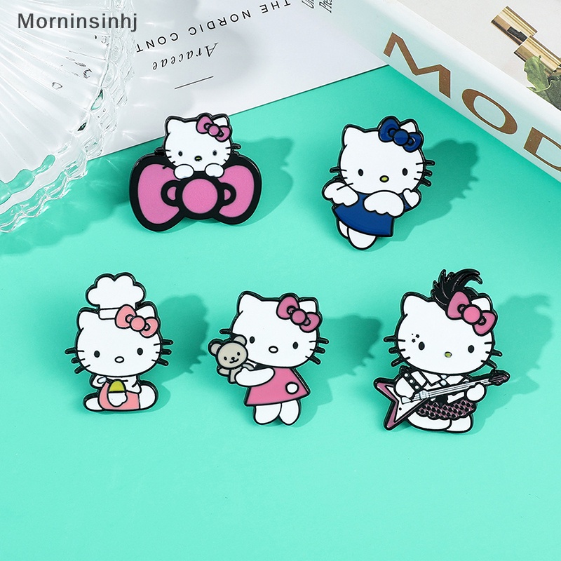 Mornin Sanrio Hello Kitty Kucing Lucu Kerah Pin Tas Ransel Pesona Bros Untuk Wanita Enamel Pin Hadiah Fashion Perhiasan Aksesoris id