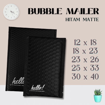 

[SC] AMPLOP BUBBLE | BUBBLE MAILER | BUBBLE PACKING OLSHOP HITAM MATTE - 12CM x 18CM, HITAM MATTE
