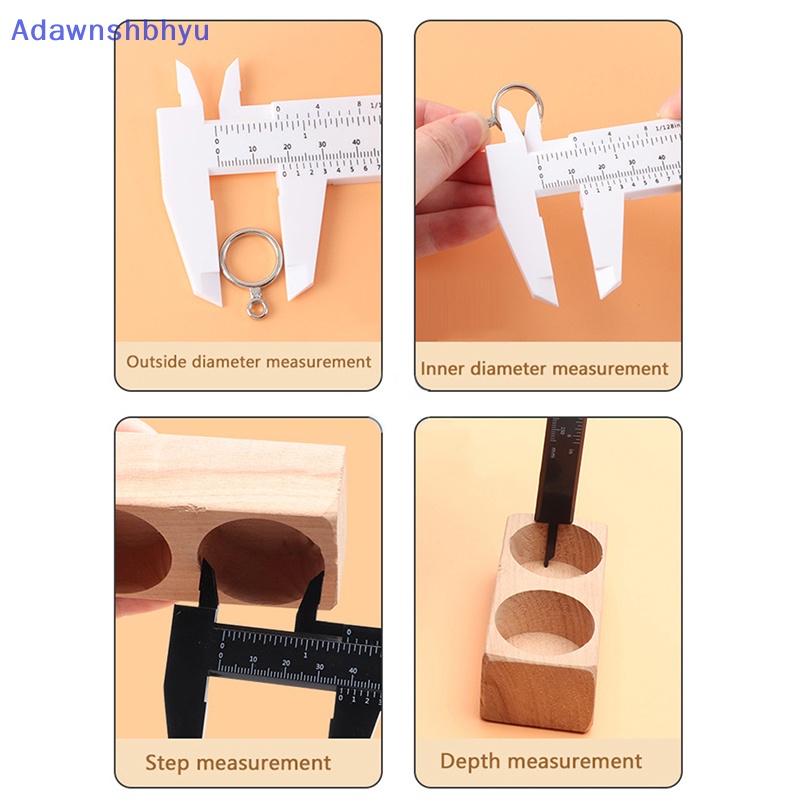 Adhyu Jangka Sorong Plastik Mini DIY Alat Woodworking Metalworking Skala Ganda Sliding Gauge Plastic Vernier Caliper Aperture Depth Diameter Measure Tool ID