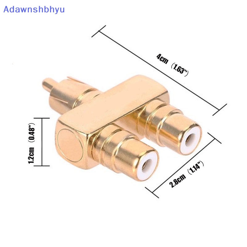 Adhyu Tembaga Lapis Emas RCA Audio Video Splitter 1 Adapter Converter Male to 2female ID